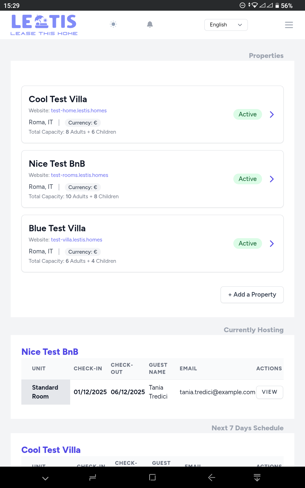 Schermata dell'App Web Progressiva
